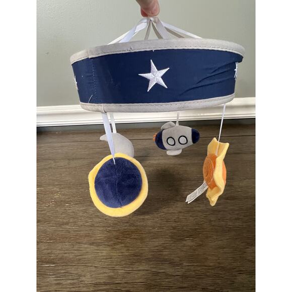 Lams & Ivy Sky Rocket Planets/Stars Musical Baby Crib Mobile Soother Toy Blue‎ - Picture 2 of 4